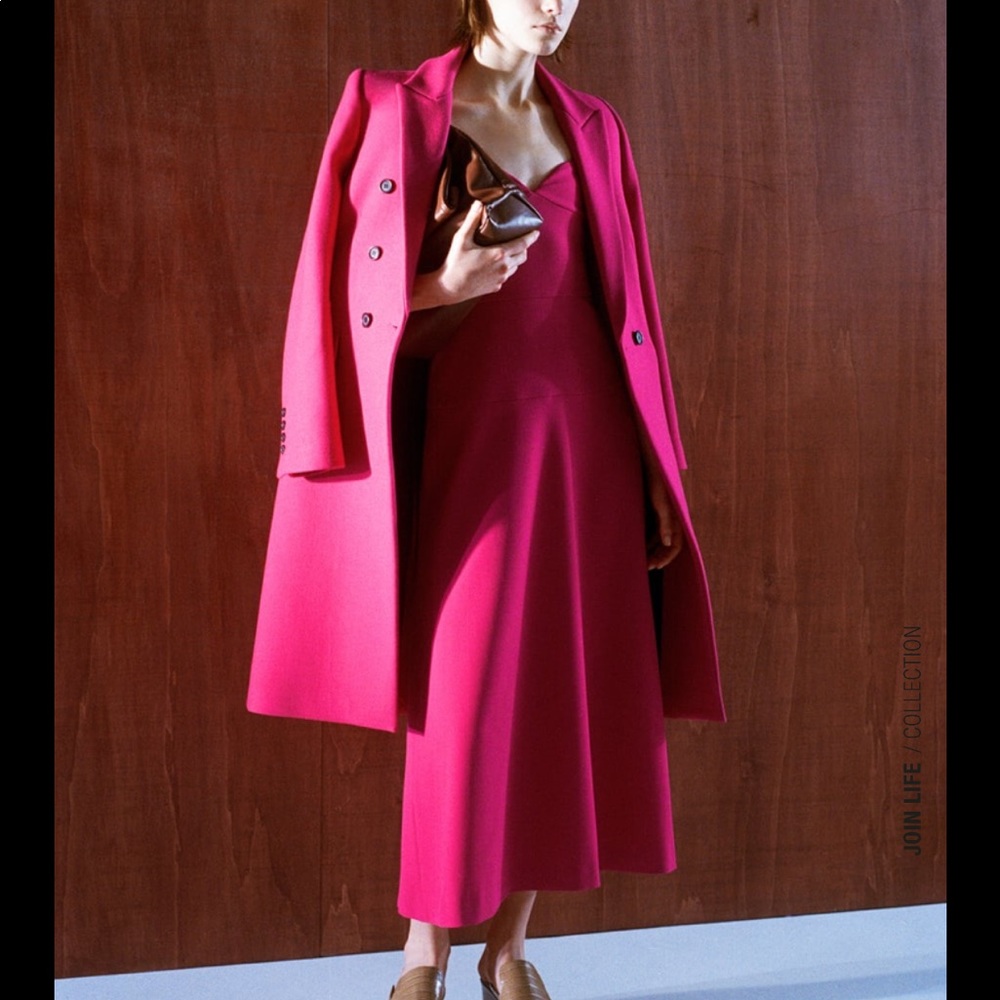 Zara hot pink Bustier corset midi dress - Picture 5 of 15